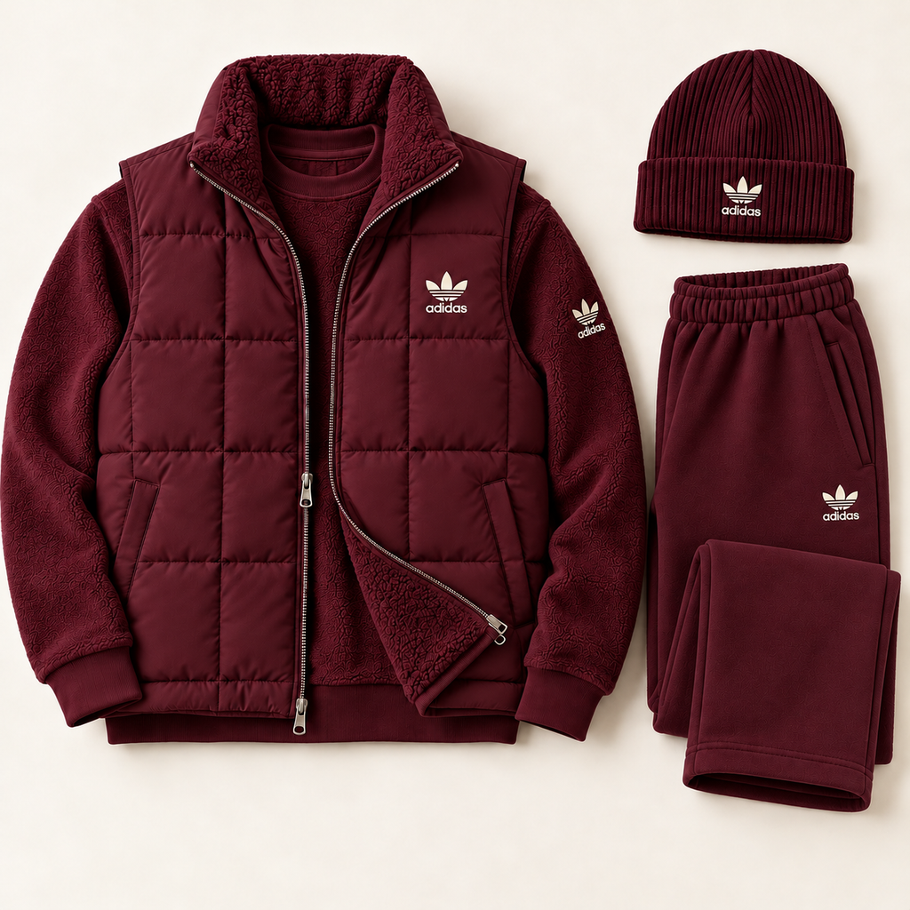 Originals Navy Fleece & Puffer Vest Tracksuit Set with Beanie