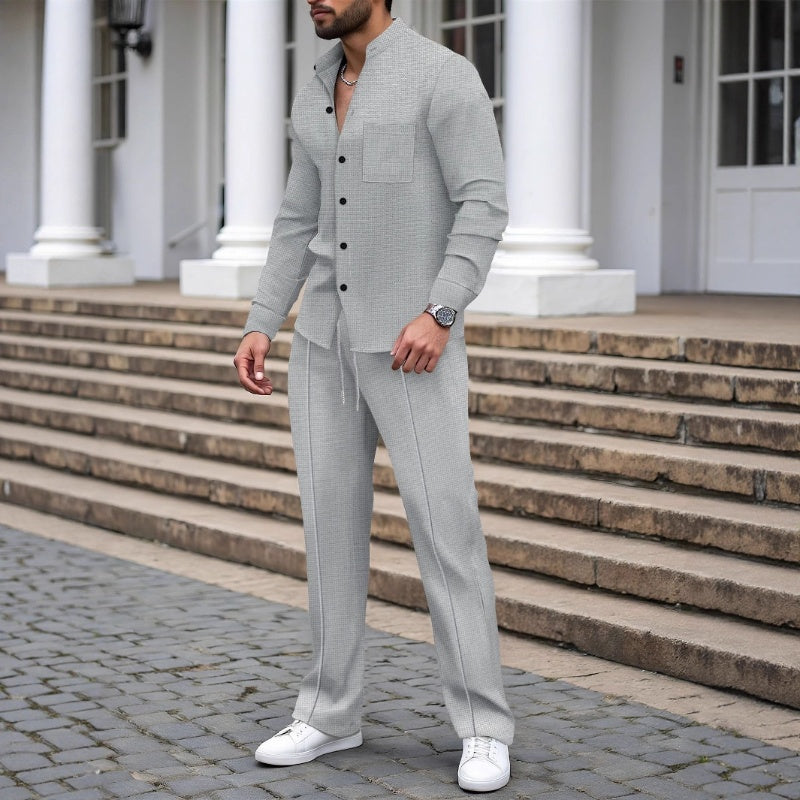 Men's Casual Waffle 2-Piece Set – Comfortable Fabric, Modern Fit & Versatile Style👖